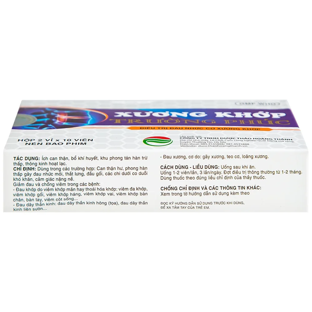Hình ảnh Thuốc Xương Khớp Trường Phúc dùng cho can thận hư, phong hàn thấp (2 vỉ x 10 viên)