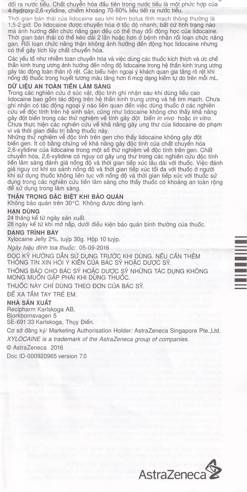 Hình ảnh Gel Xylocaine Jelly 2% AstraZeneca gây tê bôi trơn bề mặt (30g)