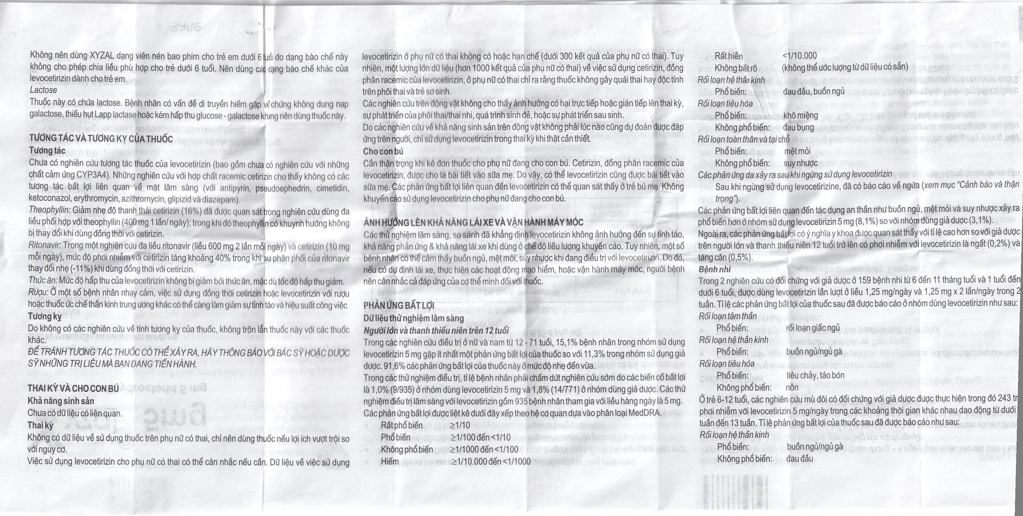 Hình ảnh Thuốc Xyzal 5mg GSK điều trị triệu chứng viêm mũi dị ứng theo mùa (1 vỉ x 10 viên) 