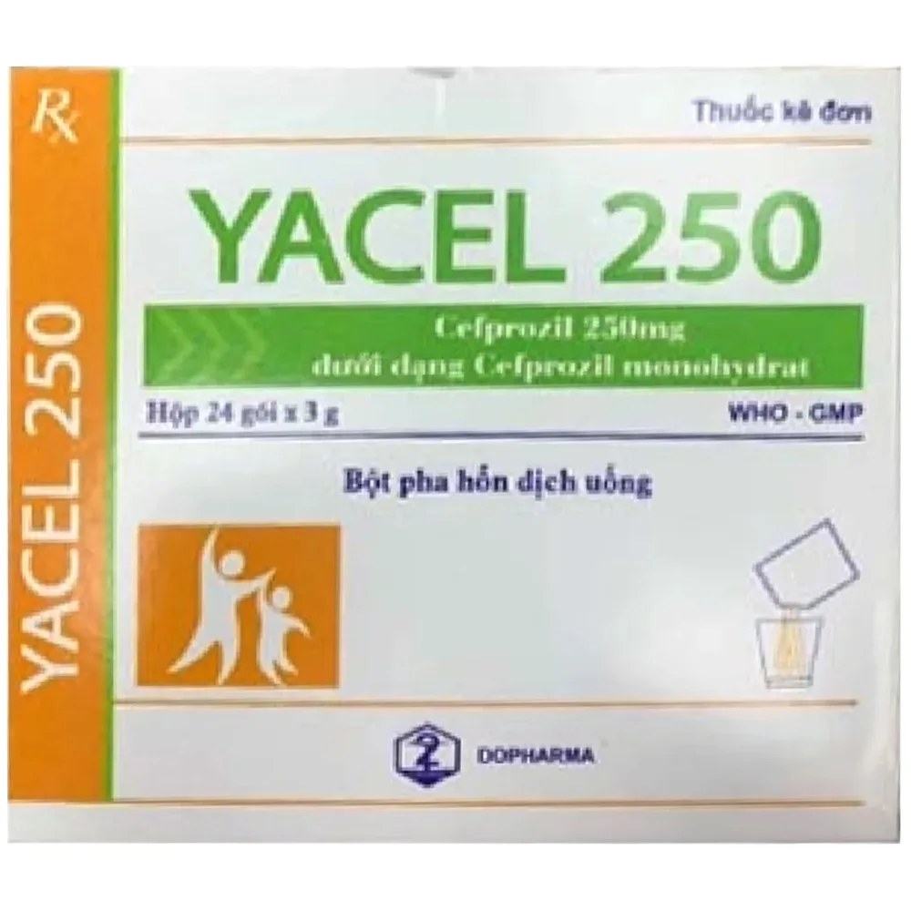 Hình ảnh Thuốc Yacel 250 Tw2 điều trị nhiễm trùng tai, nhiễm trùng da và nhiễm trùng vi khuẩn (24 gói x 30g)