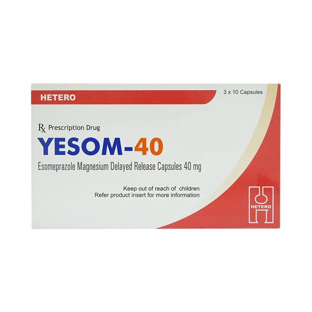 Hình ảnh Thuốc Yesom 40 Hetero điều trị loét dạ dày - tá tràng lành tính (3 vỉ x 10 viên)