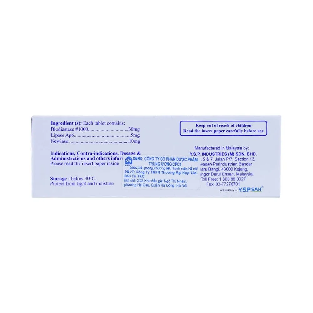 Hình ảnh Viên nhai YSPBIO TASE YSP hỗ trợ tiêu hóa (10 vỉ x 10 viên)