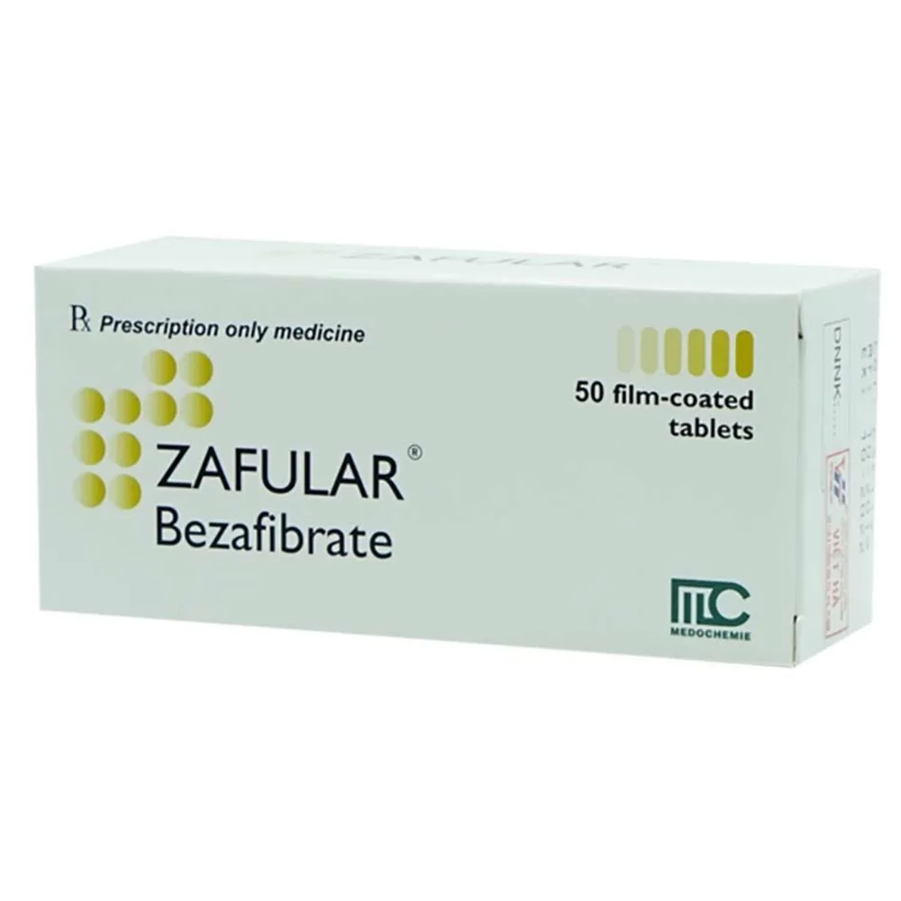 Hình ảnh Thuốc Zafular Medochemie điều trị tăng triglyceride máu, tăng lipid máu hỗn hợp (5 vỉ x 10 viên)