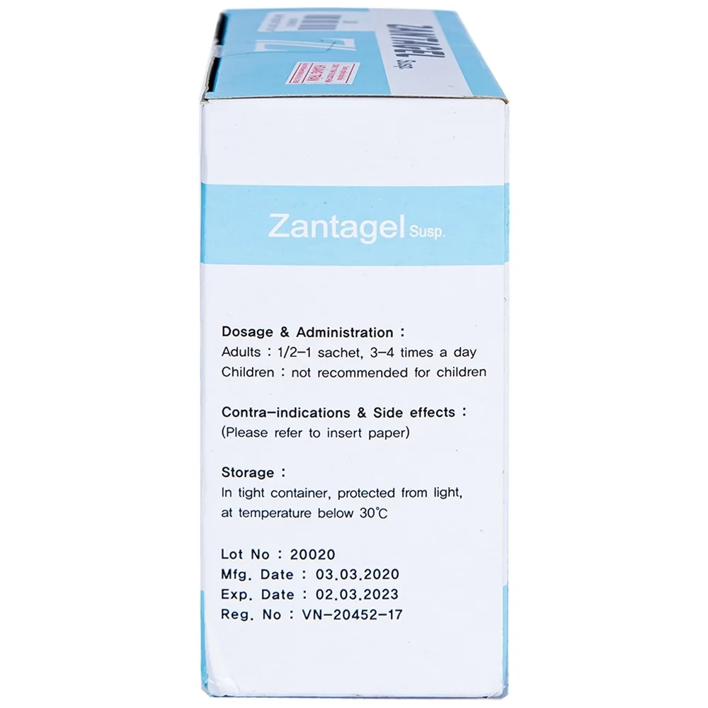 Hình ảnh Hỗn dịch Zantagel Susp JS Pharm điều trị đau cấp tính và mãn tính, viêm dạ dày (20 gói x 10ml)