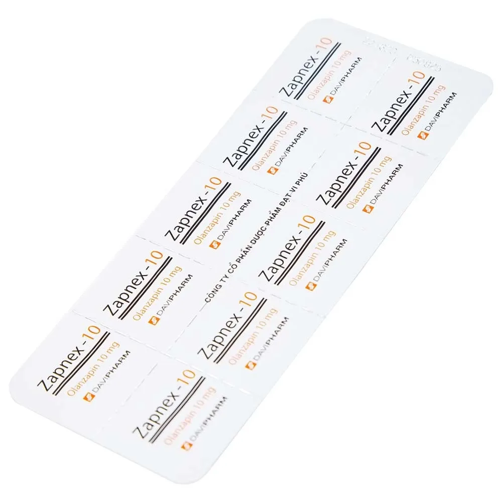 Hình ảnh Thuốc Zapnex-10 DaviPharm điều trị tâm thần phân liệt (3 vỉ x 10 viên)