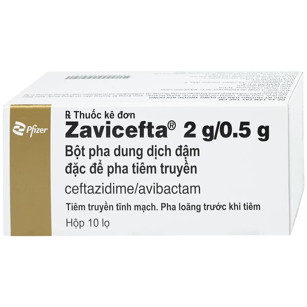 Hình ảnh Thuốc Zavicefta 2g/0.5g Pfizer dùng trong nhiễm khuẩn ổ bụng, nhiễm trùng đường tiết niệu (10 lọ)