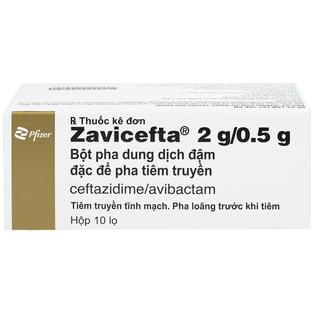 Hình ảnh Thuốc Zavicefta 2g/0.5g Pfizer dùng trong nhiễm khuẩn ổ bụng, nhiễm trùng đường tiết niệu (10 lọ)