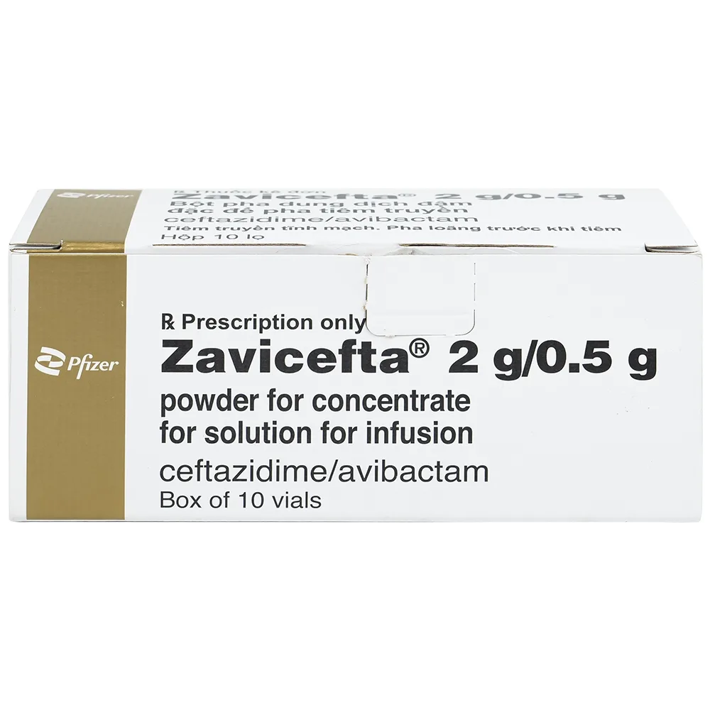 Hình ảnh Thuốc Zavicefta 2g/0.5g Pfizer dùng trong nhiễm khuẩn ổ bụng, nhiễm trùng đường tiết niệu (10 lọ)