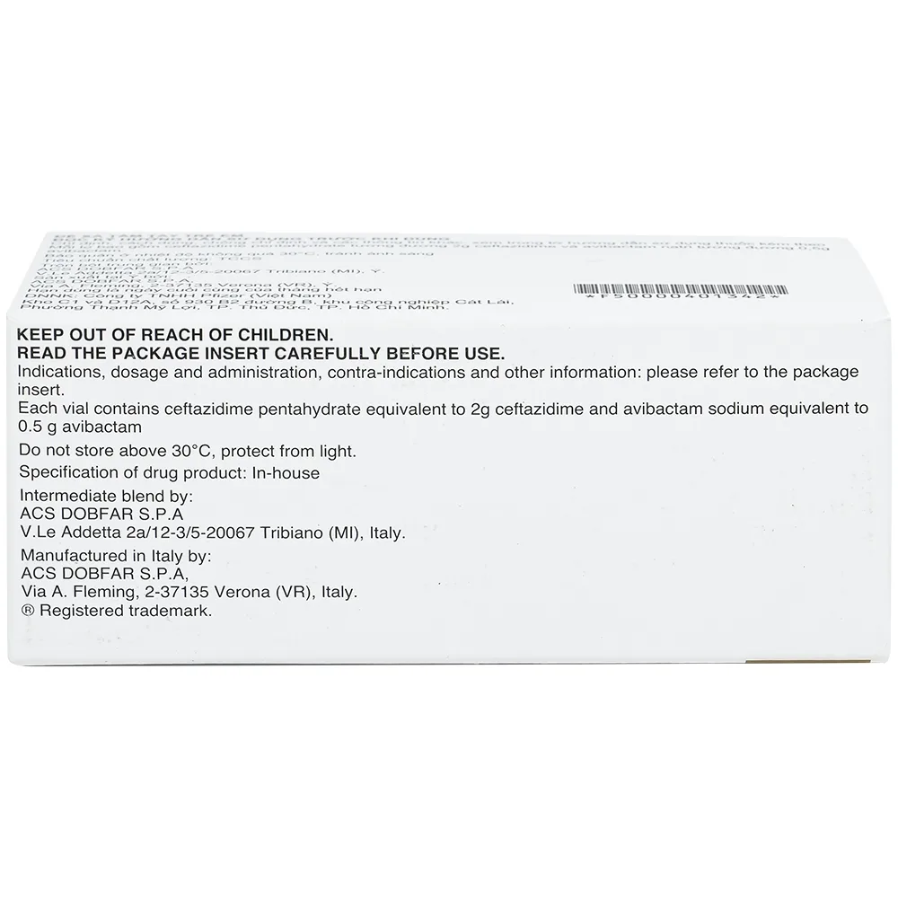 Hình ảnh Thuốc Zavicefta 2g/0.5g Pfizer dùng trong nhiễm khuẩn ổ bụng, nhiễm trùng đường tiết niệu (10 lọ)