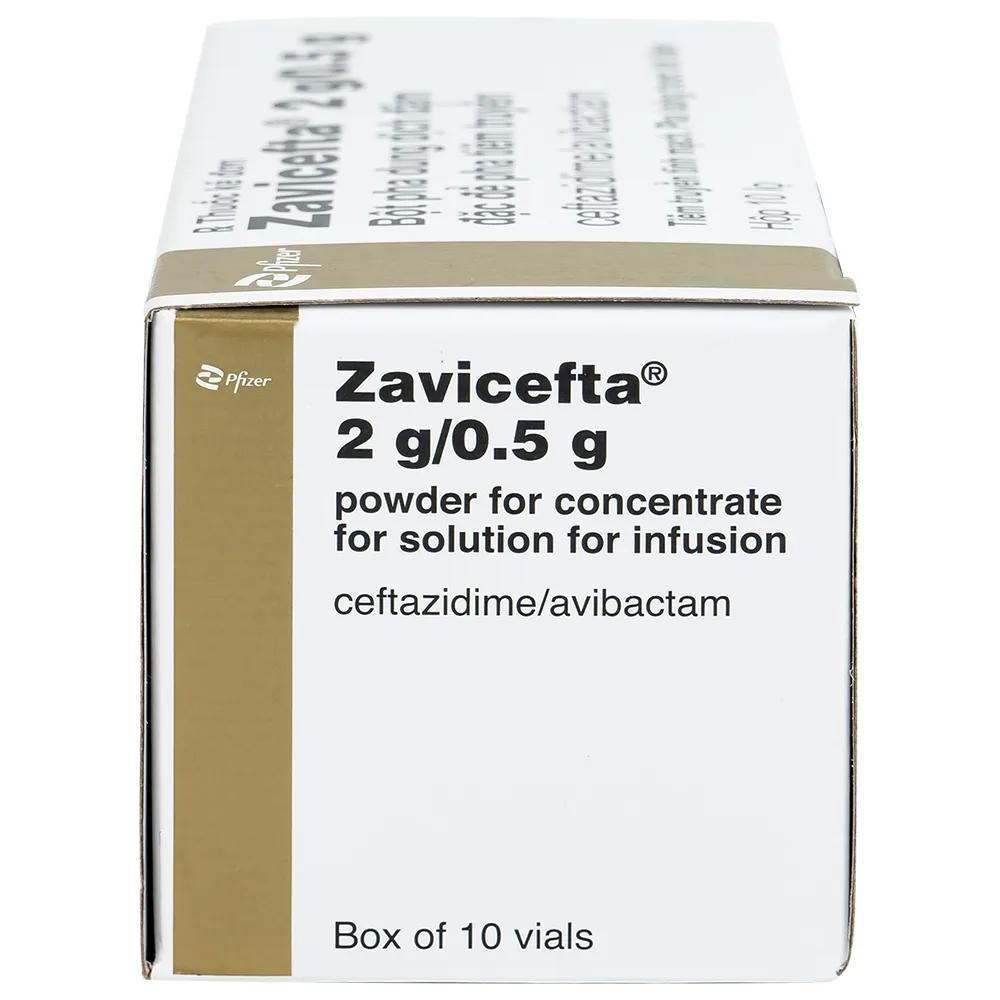 Hình ảnh Thuốc Zavicefta 2g/0.5g Pfizer dùng trong nhiễm khuẩn ổ bụng, nhiễm trùng đường tiết niệu (10 lọ)