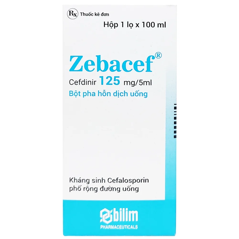 Hình ảnh Thuốc Zebacef 125mg/5ml Bilim Ilac điều trị nhiễm khuẩn từ nhẹ đến vừa (100ml)
