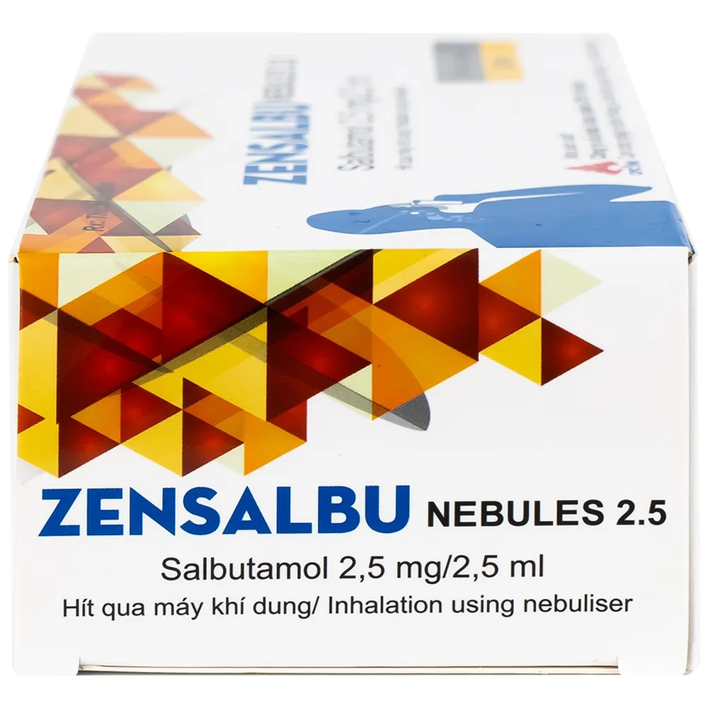 Hình ảnh Thuốc Zensalbu 2.5mg CPC1HN kiểm soát co thắt phế quản mạn, điều trị hen nặng cấp tính (2 vỉ x 5 ống)