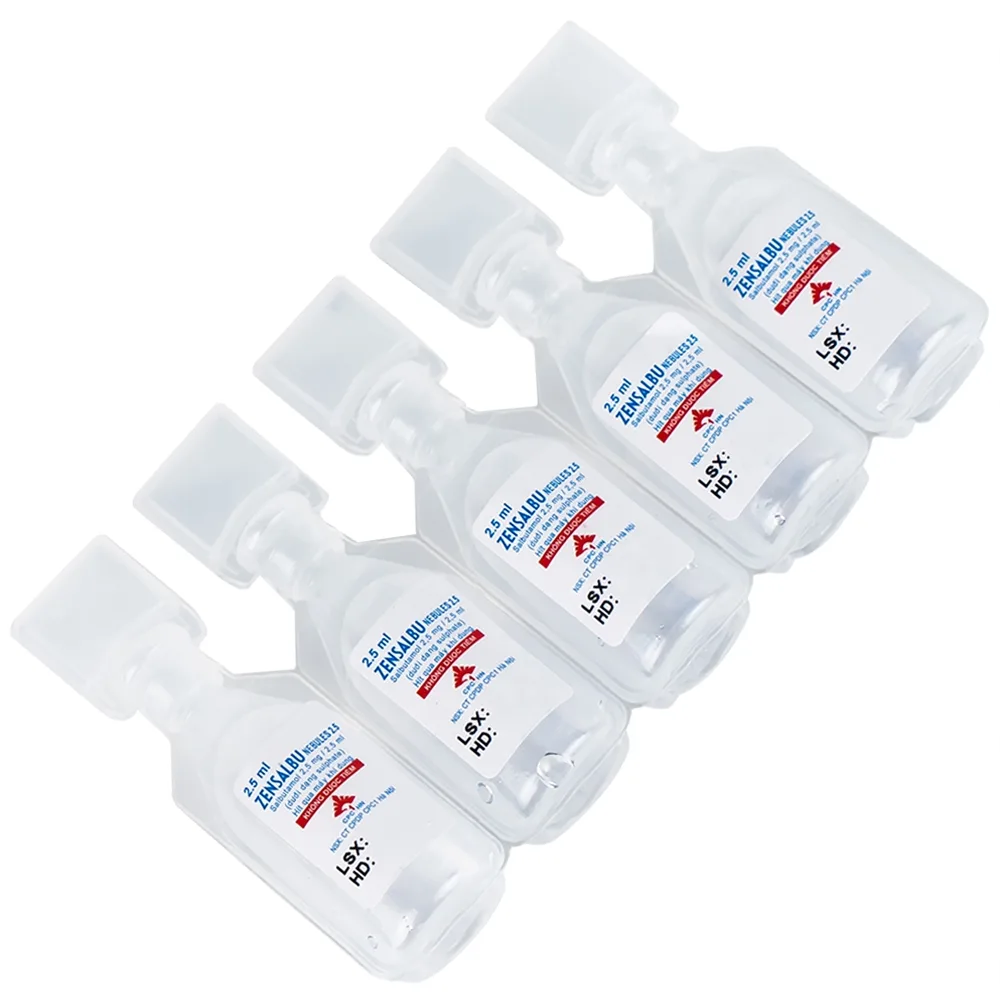 Hình ảnh Thuốc Zensalbu 2.5mg CPC1HN kiểm soát co thắt phế quản mạn, điều trị hen nặng cấp tính (2 vỉ x 5 ống)