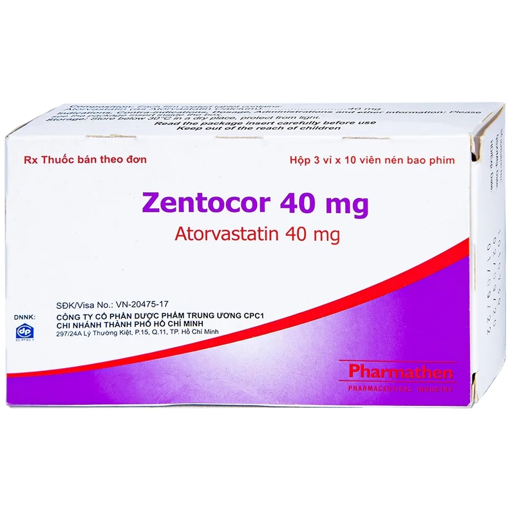 Hình ảnh Thuốc Zentocor 40mg Pharmathen điều trị hỗ trợ cho chế độ ăn kiêng (3 vỉ x 10 viên)