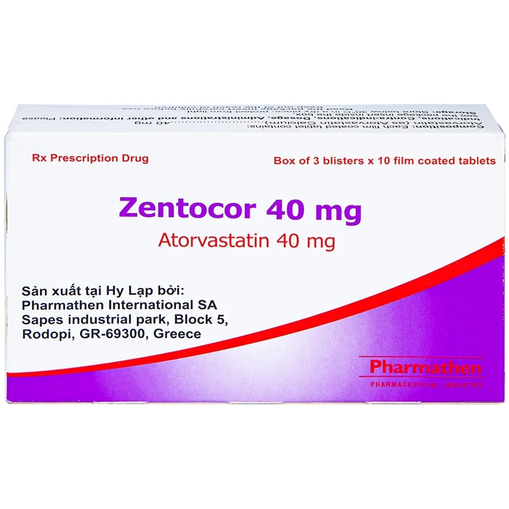 Hình ảnh Thuốc Zentocor 40mg Pharmathen điều trị hỗ trợ cho chế độ ăn kiêng (3 vỉ x 10 viên)