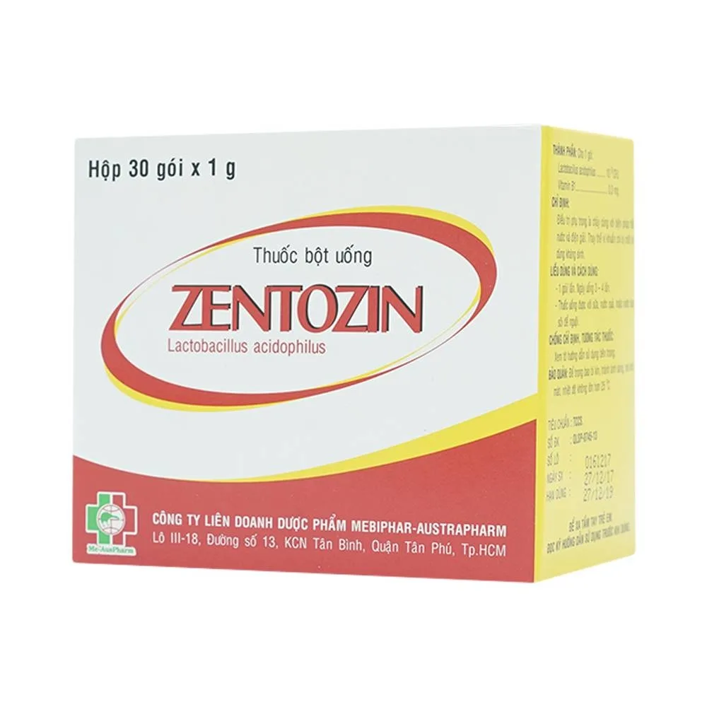 Hình ảnh Thuốc bột uống Zentozin Mebiphar điều trị tiêu chảy (30 gói x 1g)