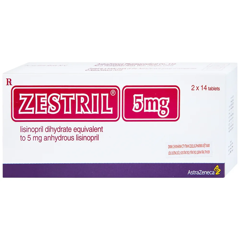 Hình ảnh Thuốc Zestril 5mg AstraZeneca điều trị tăng huyết áp, suy tim (2 vỉ x 14 viên)
