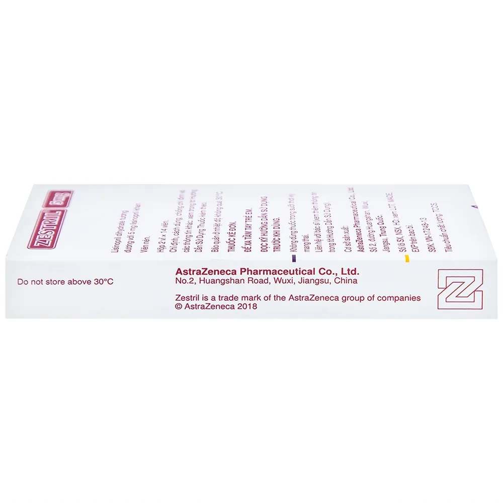 Hình ảnh Thuốc Zestril 5mg AstraZeneca điều trị tăng huyết áp, suy tim (2 vỉ x 14 viên)