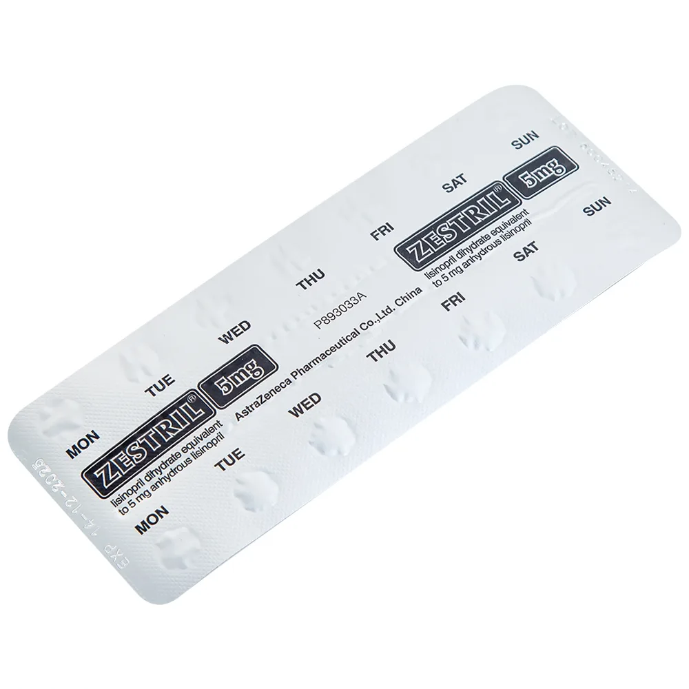 Hình ảnh Thuốc Zestril 5mg AstraZeneca điều trị tăng huyết áp, suy tim (2 vỉ x 14 viên)