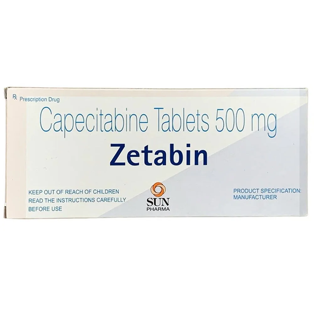 Hình ảnh Thuốc Zetabin 500mg Sun Pharma điều trị ung thư đại tràng, ung thư vú, ung thư dạ dày (10 vỉ x 10 viên)