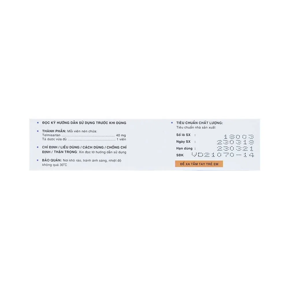 Hình ảnh Thuốc Zhekof 40mg DaviPharm điều trị tăng huyết áp, dự phòng biến cố tim mạch (3 vỉ x 10 viên)