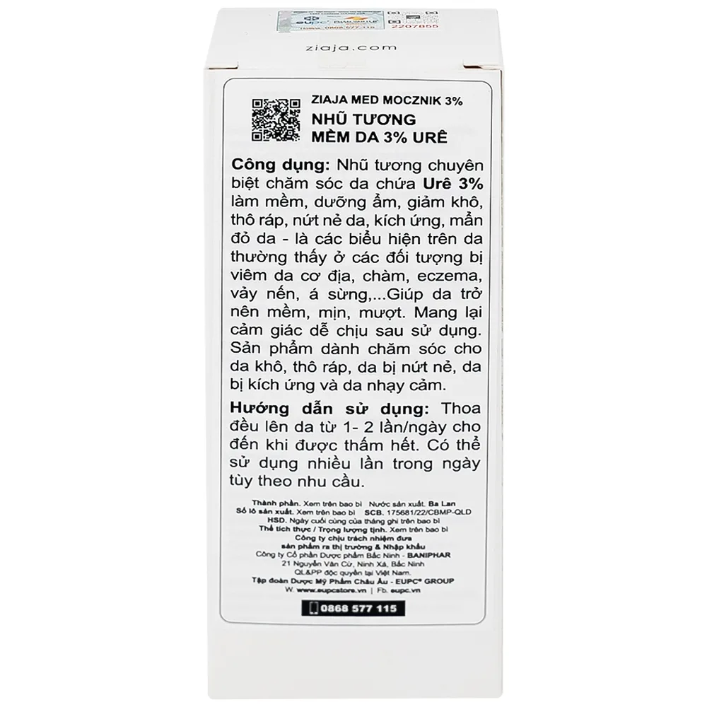 Hình ảnh Nhũ tương mềm da 3% Urê Ziaja Med Mocznik 3% làm mềm, dưỡng ẩm, giảm khô da (50ml)