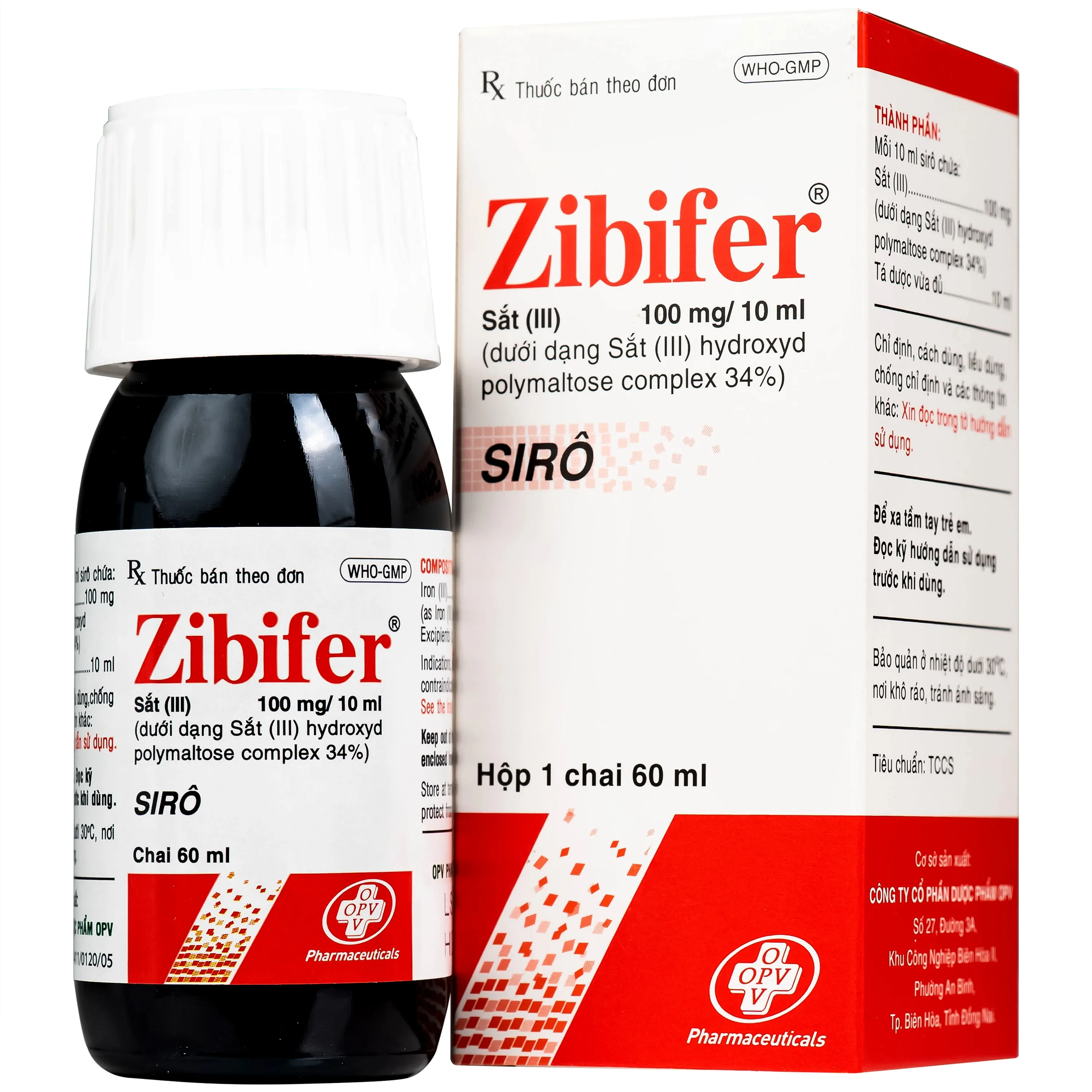 Hình ảnh Thuốc Zibifer OPV Pharmaceutical điều trị thiếu máu do thiếu sắt và thiếu sắt không thiếu máu (60ml)