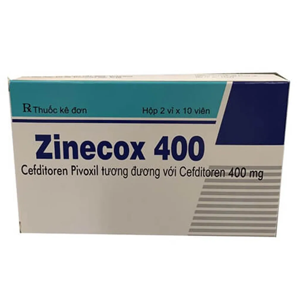 Hình ảnh Thuốc Zinecox 400 Maxim điều trị viêm amidan, viêm họng cấp (2 vỉ x 10 viên)