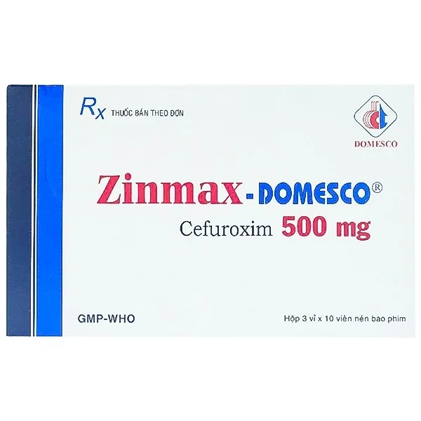 Hình ảnh Thuốc Zinmax-Domesco 500mg điều trị nhiễm khuẩn da, nhiễm khuẩn đường tiết niệu (3 vỉ x 10 viên)