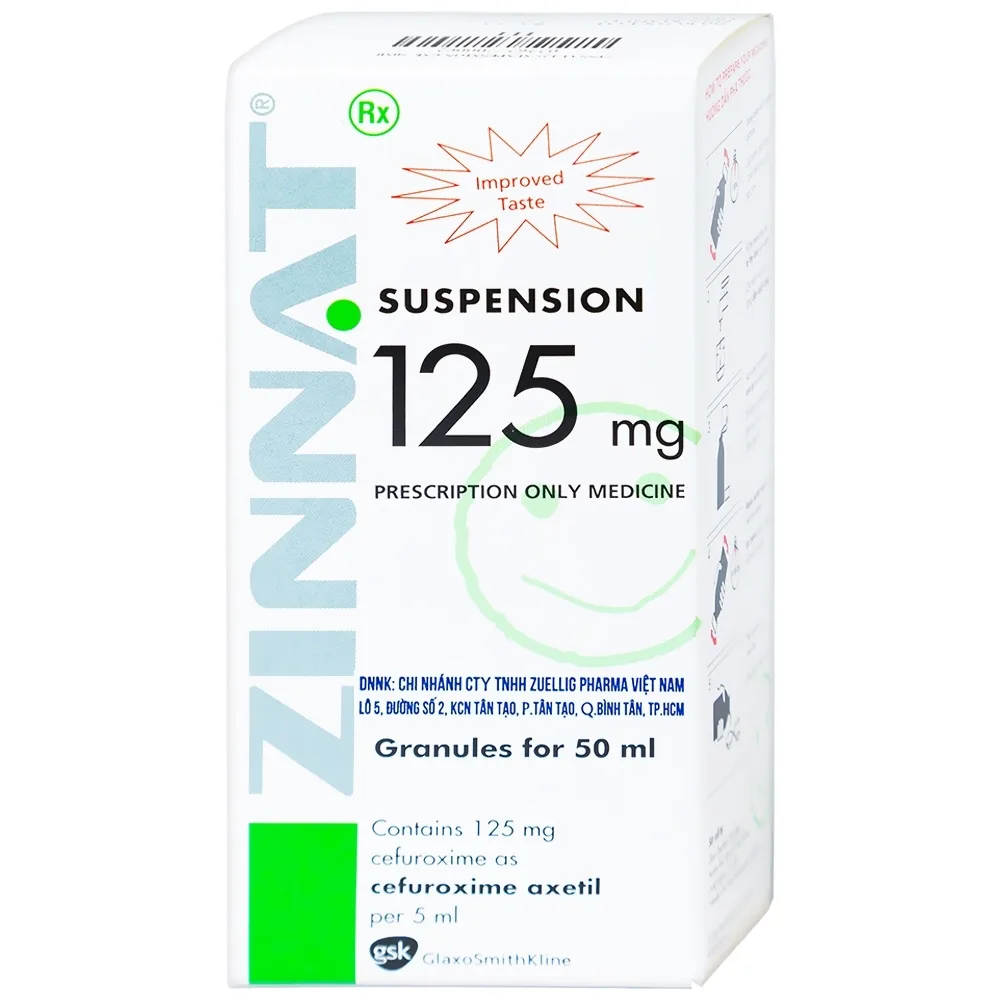 Hình ảnh Cốm pha Zinnat Suspension 125mg GSK điều trị các chứng nhiễm khuẩn (50ml)
