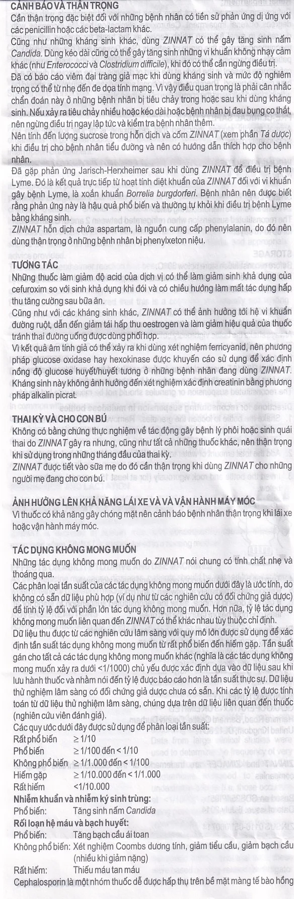 Hình ảnh Cốm pha hỗn dịch uống Zinnat Suspension 125mg GSK hỗ trợ điều trị viêm xoang, viêm amidan (10 gói)