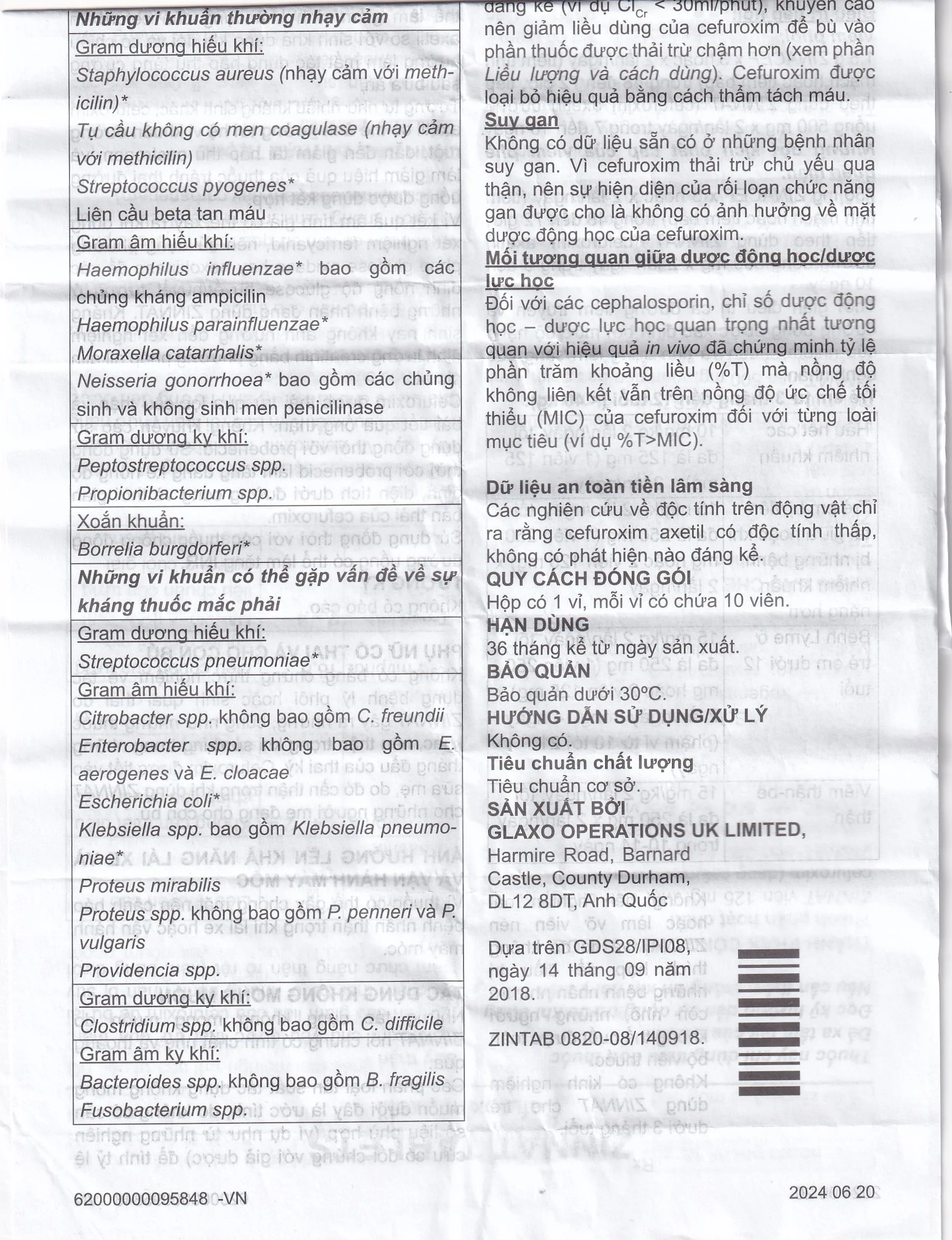 Hình ảnh Thuốc Zinnat tablets 500mg Sandoz điều trị những nhiễm khuẩn do vi khuẩn nhạy cảm gây ra (1 vỉ x 10 viên)