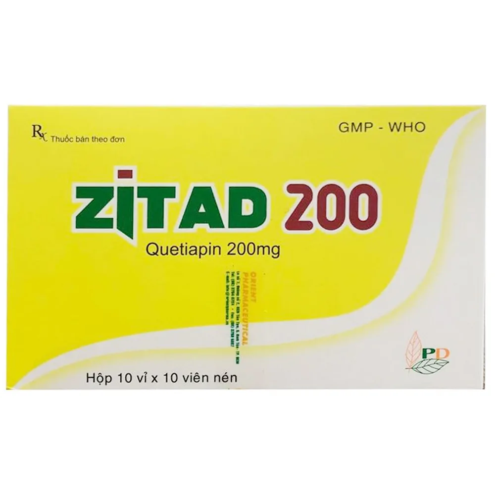 Hình ảnh Thuốc Zitad 200 Phương Đông điều trị các triệu chứng của bệnh tâm thần phân liệt (10 vỉ x 10 viên)