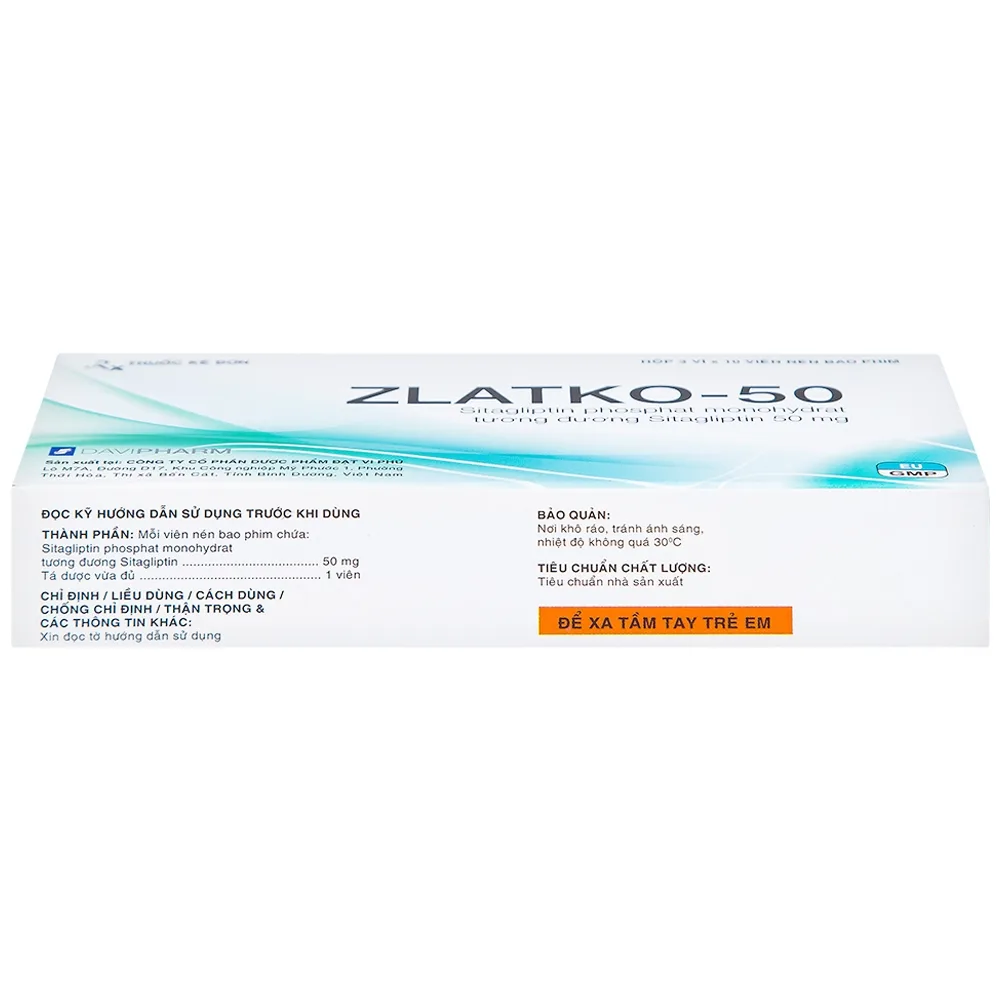 Hình ảnh Thuốc Zlatko-50 DaviPharm điều trị đái tháo đường típ 2 (3 vỉ x 10 viên)