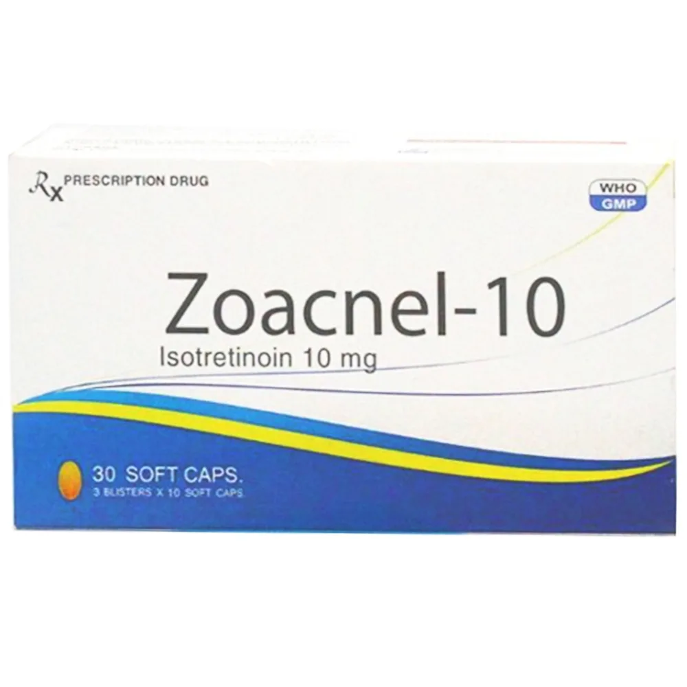 Hình ảnh Thuốc Zoacnel-10 DaviPharm điều trị bệnh trứng cá (3 vỉ x 10 viên)