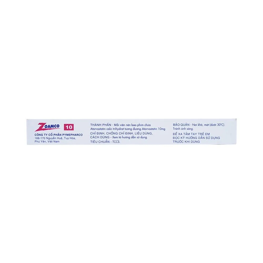 Hình ảnh Thuốc Zoamco 10 Pymepharco điều trị rối loạn lipid máu (2 vỉ x 15 viên)