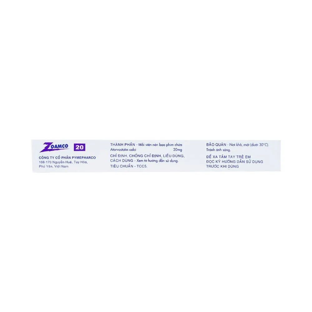 Hình ảnh Thuốc Zoamco 20 Pymepharco điều trị rối loạn lipid máu (2 vỉ x 15 viên)
