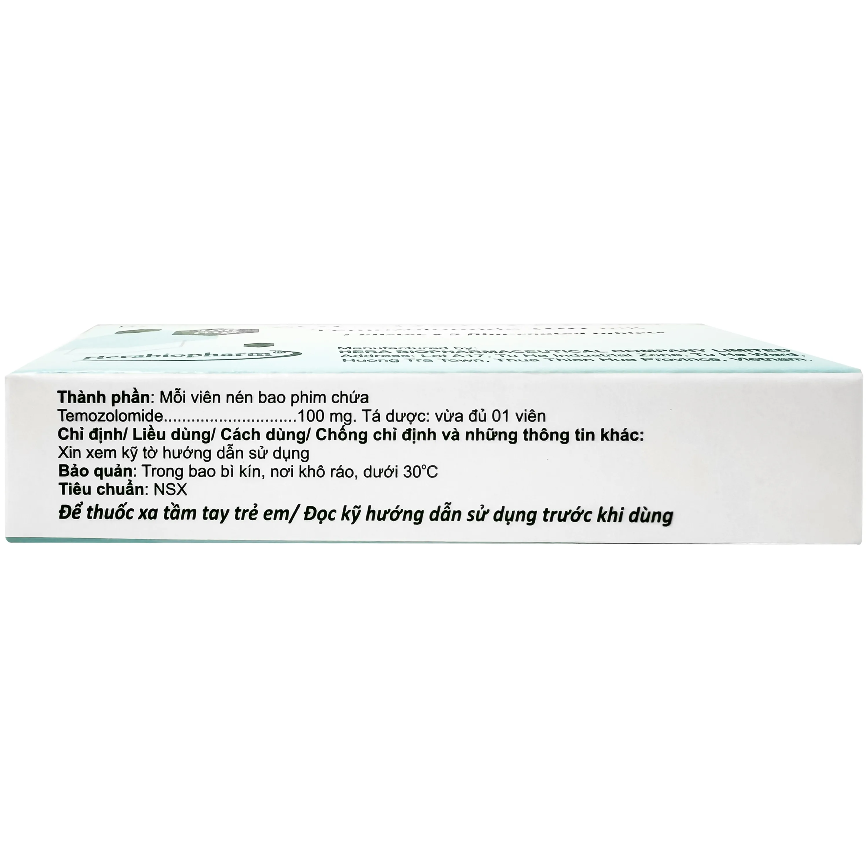Hình ảnh Thuốc Zolodal tab 100mg Herabiopharm điều trị u nguyên bào thần kinh đệm đa dạng (1 vỉ x 5 viên)