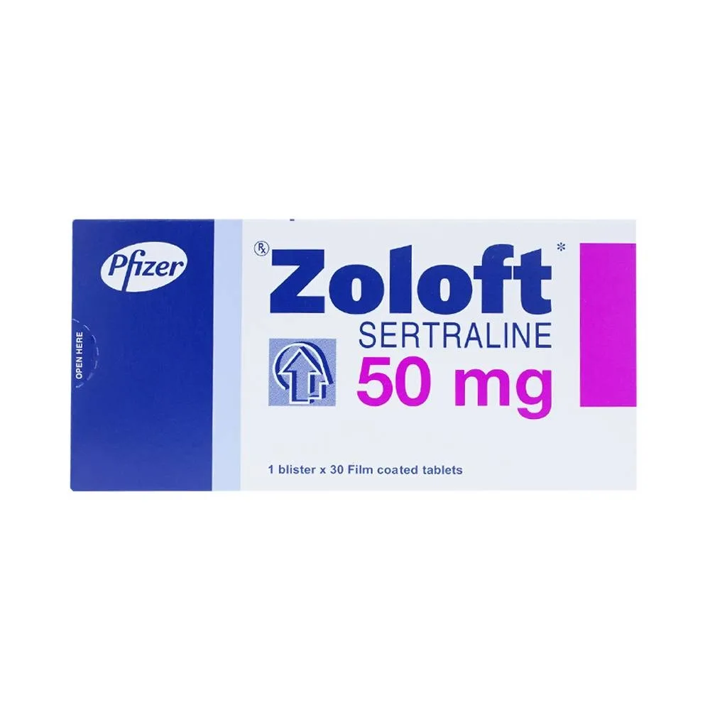 Hình ảnh Thuốc Zoloft Sertraline 50mg Pfizer điều trị triệu chứng bệnh trầm cảm (1 vỉ x 30 viên)