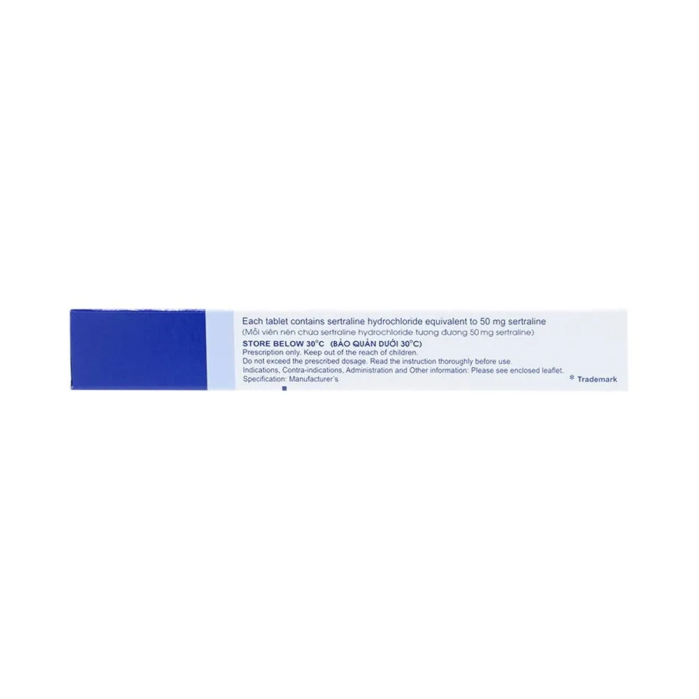 Hình ảnh Thuốc Zoloft Sertraline 50mg Pfizer điều trị triệu chứng bệnh trầm cảm (1 vỉ x 30 viên)