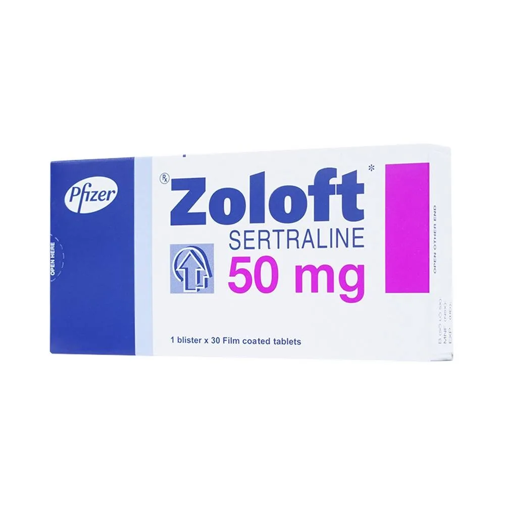 Hình ảnh Thuốc Zoloft Sertraline 50mg Pfizer điều trị triệu chứng bệnh trầm cảm (1 vỉ x 30 viên)
