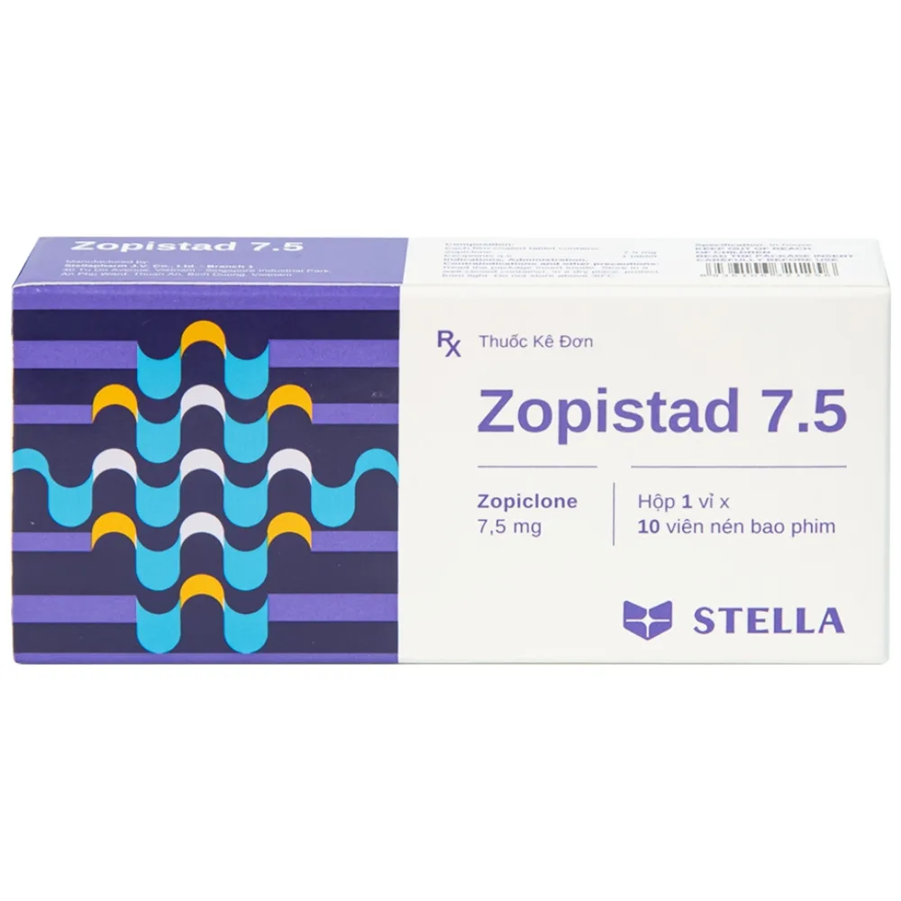 Hình ảnh Thuốc Zopistad 7.5 Stella hỗ trợ điều trị ngắn hạn chứng mất ngủ (1 vỉ x 10 viên)