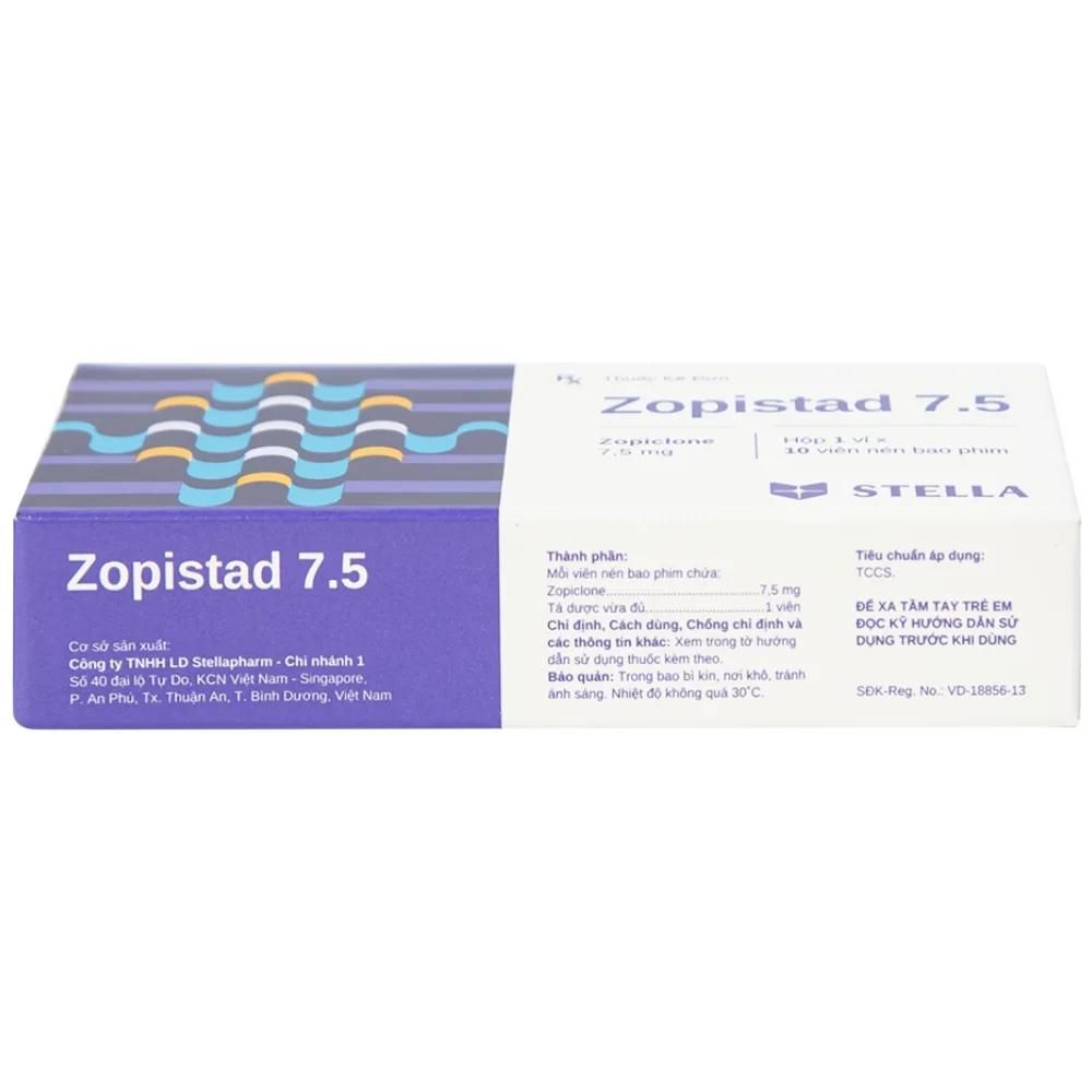 Hình ảnh Thuốc Zopistad 7.5 Stella hỗ trợ điều trị ngắn hạn chứng mất ngủ (1 vỉ x 10 viên)
