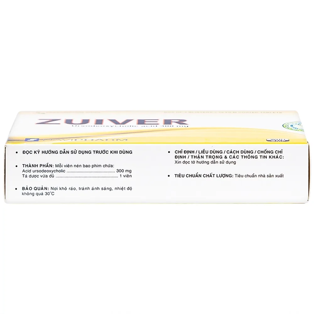 Hình ảnh Thuốc Zuiver 300mg DaviPharm làm tan sỏi giàu cholesterol, điều trị sơ gan (3 vỉ x 10 viên)