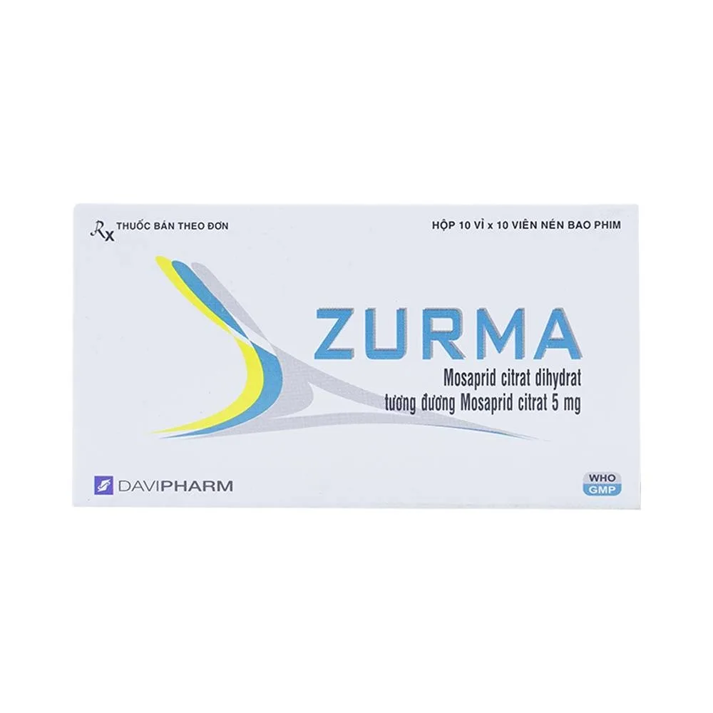 Hình ảnh Thuốc Zurma 5mg DaviPharm điều trị các triệu chứng dạ dày, ruột (10 vỉ x 10 viên)