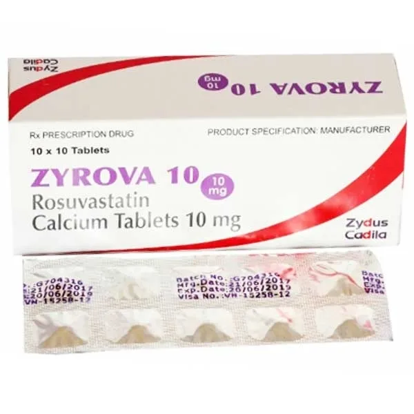 Hình ảnh Thuốc Zyrova 10 Zydus Cadila điều trị Cholesterol cao trong máu (10 vỉ x 10 viên)
