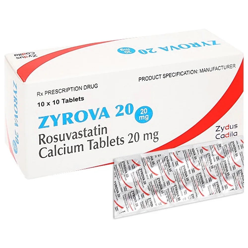 Hình ảnh Thuốc Zyrova 20 Zydus điều trị rối loạn lipid máu thể hỗn hợp (10 vỉ x 10 viên)