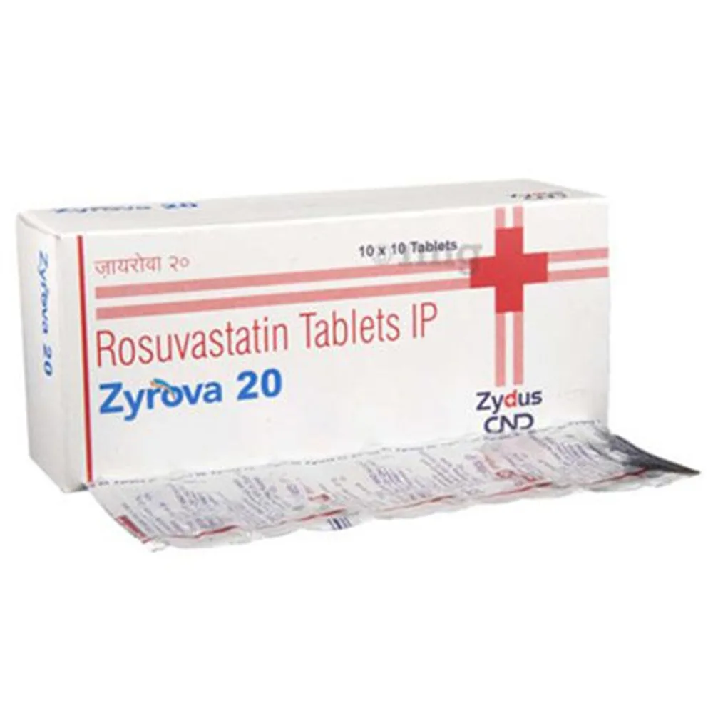Hình ảnh Thuốc Zyrova 20 Zydus Cadila điều trị Cholesterol cao trong máu (10 vỉ x 10 viên)
