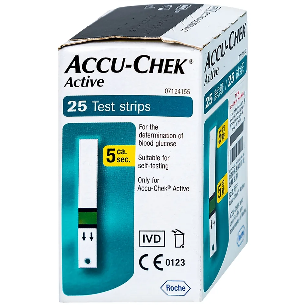 Hình ảnh Que thử đường huyết Accu-Chek Active dùng cho máy Accu-Chek Active (25 cái)