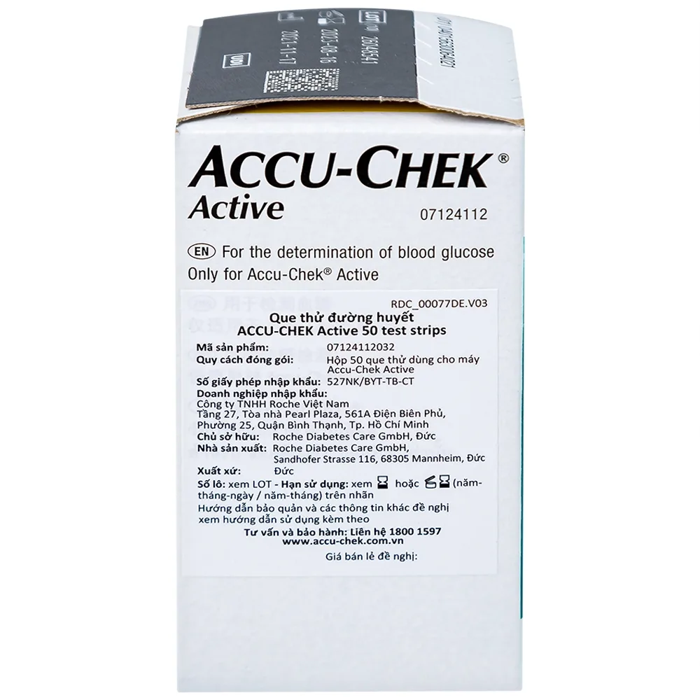 Hình ảnh Que thử đường huyết Accu-Chek Active dùng cho máy Accu-Chek Active (50 cái)